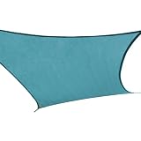 Coolaroo Square Shade Sail 17 Feet 9 Inches with Hardware Kit, Ocean Blue