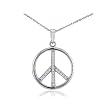 Lovely Diamond Peace Sign Pendant in White Gold
