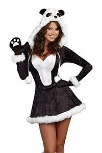 Dreamgirl Panda Bear Baby, Black, Medium