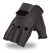 First MFG First Classics Men's Fingerless Leather Gloves. Gel Pad on Fingers. FI161GEL