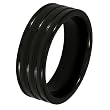 Black Plated Grooved Tungsten Carbide Ring (8.0mm) - Sizes 8 - 13