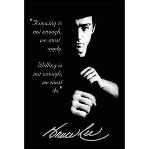 Bruce Lee (Quotes) Art Framed Poster Print - 24" X 36"