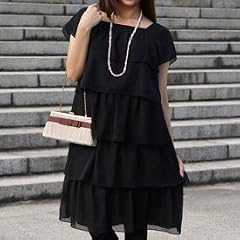 LOVE MIC（ラブミック） 授乳口付 ティアードワンピース （ブラック/9号/授乳フォーマル/母乳育児用授乳服）