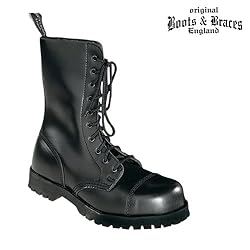 Boots & Braces - 10 Loch Schwarz Größe 43 (UK9)