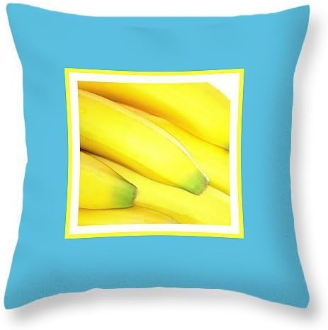 Banana Yellow Fruit Print Throw Cushion Case Cover Aqua 1 20"x20"