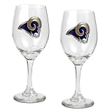 St. Louis Rams 2pc 14oz Wine Glass Set - Primary Logo NFL Football