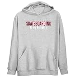 Skateboarding Is My Business Sports Mens Hoodie (Heather Gray, Sizes X-Small - XXX-Large)