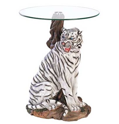 White Tiger Accent Table
