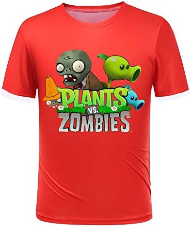 CCLY Plants VS. Zombies 3D Print Kid's Round Neck Short Sleeve T-shirt