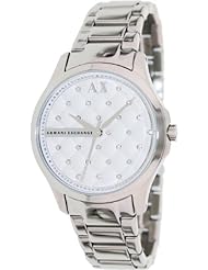 Armani Exchange Silver Quilted Crystal Dial Stainless Steel Ladies Watch AX5208