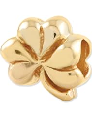 Reflection Beads Silver Gold Plated Shamrock Celtic Bead