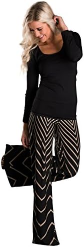 Women's Aztec Chevron Print High Waist Knit Plus Size Palazzo Pants (XX-Large)