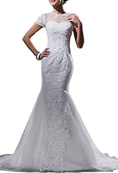 Organza Mermaid Applique Lace Jeweled  Dress