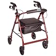 Aluminum Rollator Blue 4 Wheel 8 inch Casters w Loop Lock