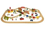 Big Jigs Complete Wooden Train Railway System - 101 Piece Town & Country Train Set (Compatible with leading wooden rail systems) - Wooden Toy