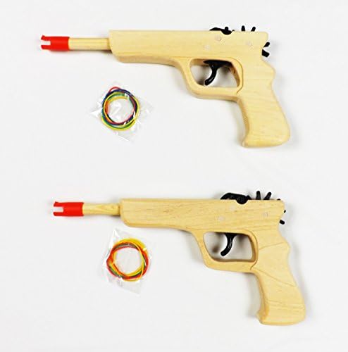 Two Solid Wooden Rubber Band Shooter Gun - G109