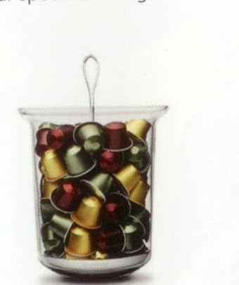 Ritual Swirl Capsules Dispenser Bulk I n Glass &amp; Stainless Steel Could Contain 100 Nespresso capsules , Ritual Collection , Andree Putman Design ,New