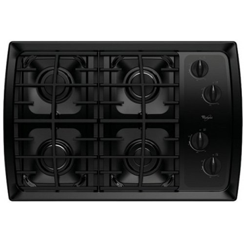 Whirlpool : SCS3017RS 30 Gas Cooktop, 4 Sealed Burners, Continuous Grates - Stainless Steel