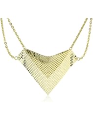 1AR by UnoAerre 18KT Gold Plated Glitter Bib Necklace
