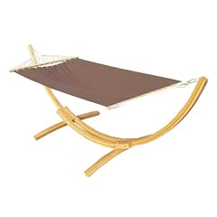 12625 H�ngematte mit Holz Gestell 310x120 cm, 150 kg belastbar, incl. Befestigungsmaterial, Karabiner usw.