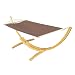 12625 H�ngematte mit Holz Gestell 310x120 cm, 150 kg belastbar, incl. Befestigungsmaterial, Karabiner usw.