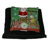 UPC 609207352013 product image for Holiday Time Christmas Santa Accent Pillow & Super Soft Black Throw Blanket Set | upcitemdb.com