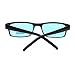 Black Rectangle Frame Blue Lens Sunglasses Spring Hinge