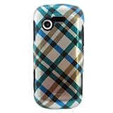 Hard Snap-on Shield With BLUE PLAID CHECKERED Design Faceplate Cover Sleeve ....