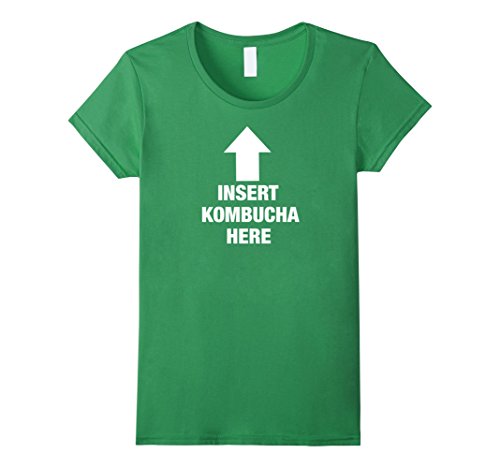 Women's Insert Kombucha Here Funny Tee Shirt Fermented Healthy Vegan Medium Grass