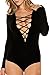 Pink Queen Women's?Lace Up?Bandage?One Piece Tight Bodysuit Jumpsuit Size M Black