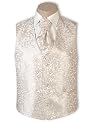 WILVORST, Set Weste + Plastron + Einstecktuch, creme