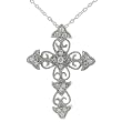 Sterling Silver Antique Pave Style Cross