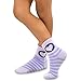 TeeHee Kids Girls Cotton Fashion Fun Crew Socks 6 Pair Pack (6-8Y, Stripes and Circle Heart)
