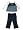Expressions - Toddler Girls 3-Piece Pant Set, Navy, Cream (Size 2T)