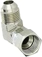 Eaton Weatherhead C5506X8 Carbon Steel SAE 37 Degree (JIC) Flare-Twin Fitting, Swivel, 90 Degree Elbow, 1/2" JIC Male x 1/2" JIC Female