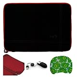 Black with Magenta Trim Durable Protective Micro Suede Nubuck Carrying Slee ....