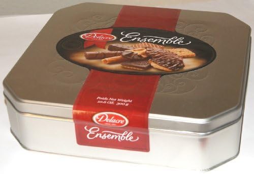 Delacre Ensemble Pure Belgian Chocolate Biscuits Assortment Tin Box Net Weight 10.6 OZ (300 g) by Delacre