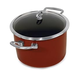 Chantal Copper Fusion 6 Quart Casserole with lid, Chili Red by Chantal