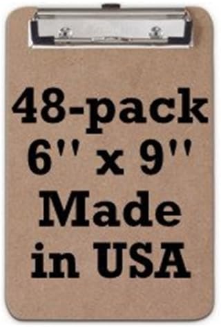 American Made Recycled Hardboard Clipboard with Low Profile Clip, Memo Size, (5.75 inch x 9.5 inch)