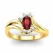 14K Yellow Gold Mozambique Garnet and Diamond Ring