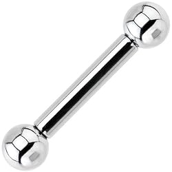 8 Gauge Steel Barbell Tongue Ring 5/8" 6mm