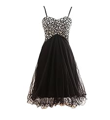 Empire   Waistline Spaghetti Strap Cocktail Short Lace-Up  Prom Dress  With Rhinestones