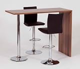 Produkt-Bild: Design Bartisch 140 x 60 cm, Stehtisch Bistrotisch mit Chrom Trompetenfu&szlig;, Dekor w&auml;hlbar, Dekor:Polarwei&szlig;