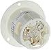 Locking Devices, Twist-Lock, Industrial, Flanged Inlet, 20A 250V, 2-Pole 3-Wire Grounding, L6-20P, Screw Terminal, White