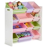 Honey-Can-Do SRT-01603 Kids Toy Organizer and Storage Bins, White/Pastel