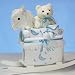 White Wooden Rocking Horse Gift Set for New Baby Boys - Great Shower Gift Idea for Newborns