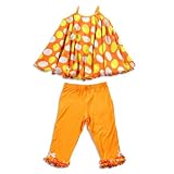 Me Me Me by Lipstik - Girls Sleeveless Polka Dot Pant Set, Orange