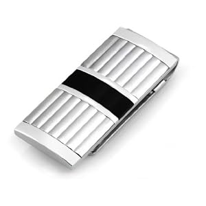 Buy Legere Tmc-010 Stainless Steel Money Clip - Lea Columns With Black Steel Strip by Legere