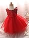 NNJXD Girl Flower Sequin Princess Tutu Tulle Baby Party Dress Size (160) 7-8 Years Red