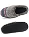 HomeTop Women's Faux Cashmere Knitted & Faux Fur Lined Slip-On Memory Foam Clog Slippers Indoor/Outdoor